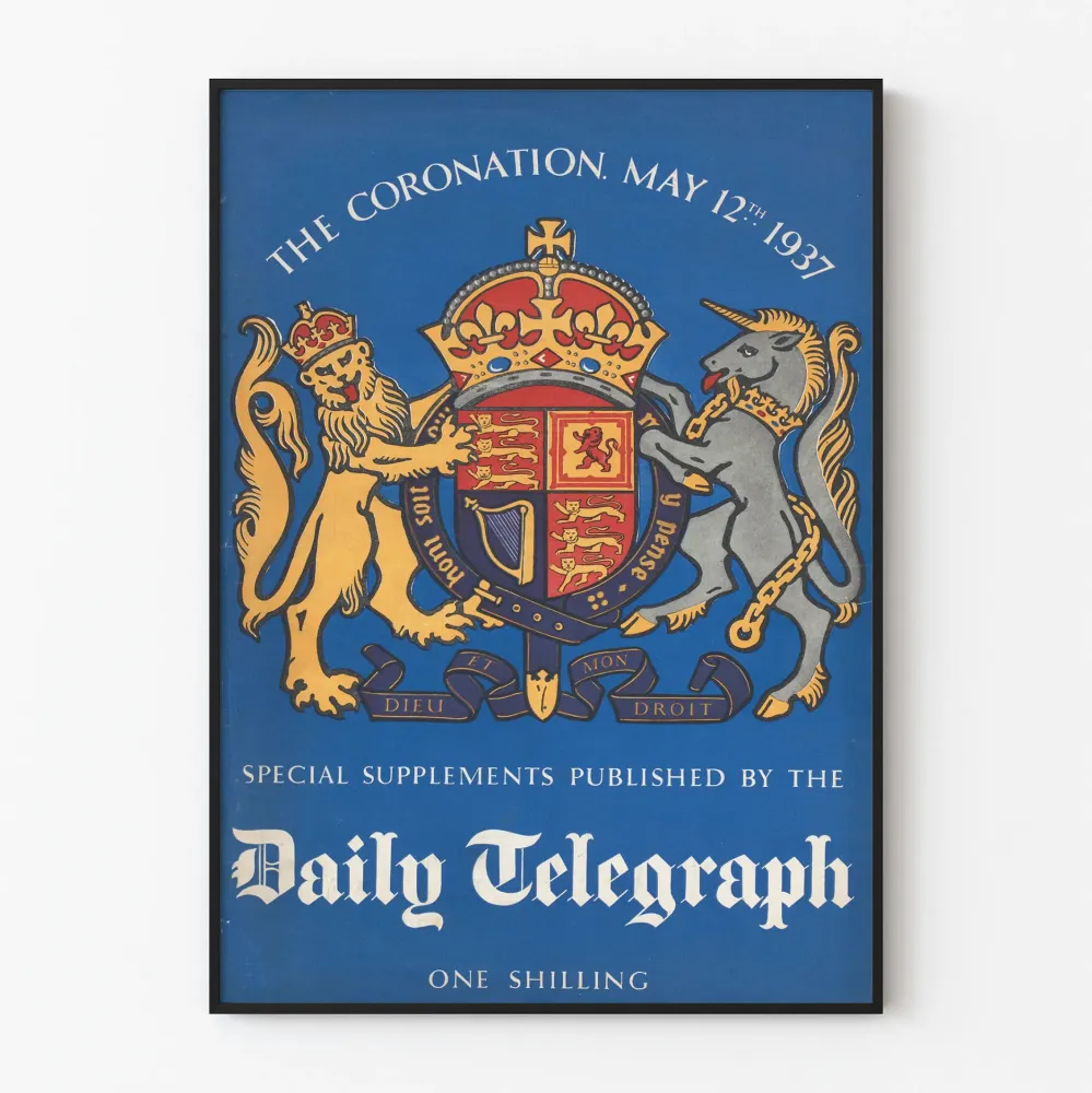 Vintagejuliste Daily Telegraph - Kuningas George VI kruunajaiset 1937