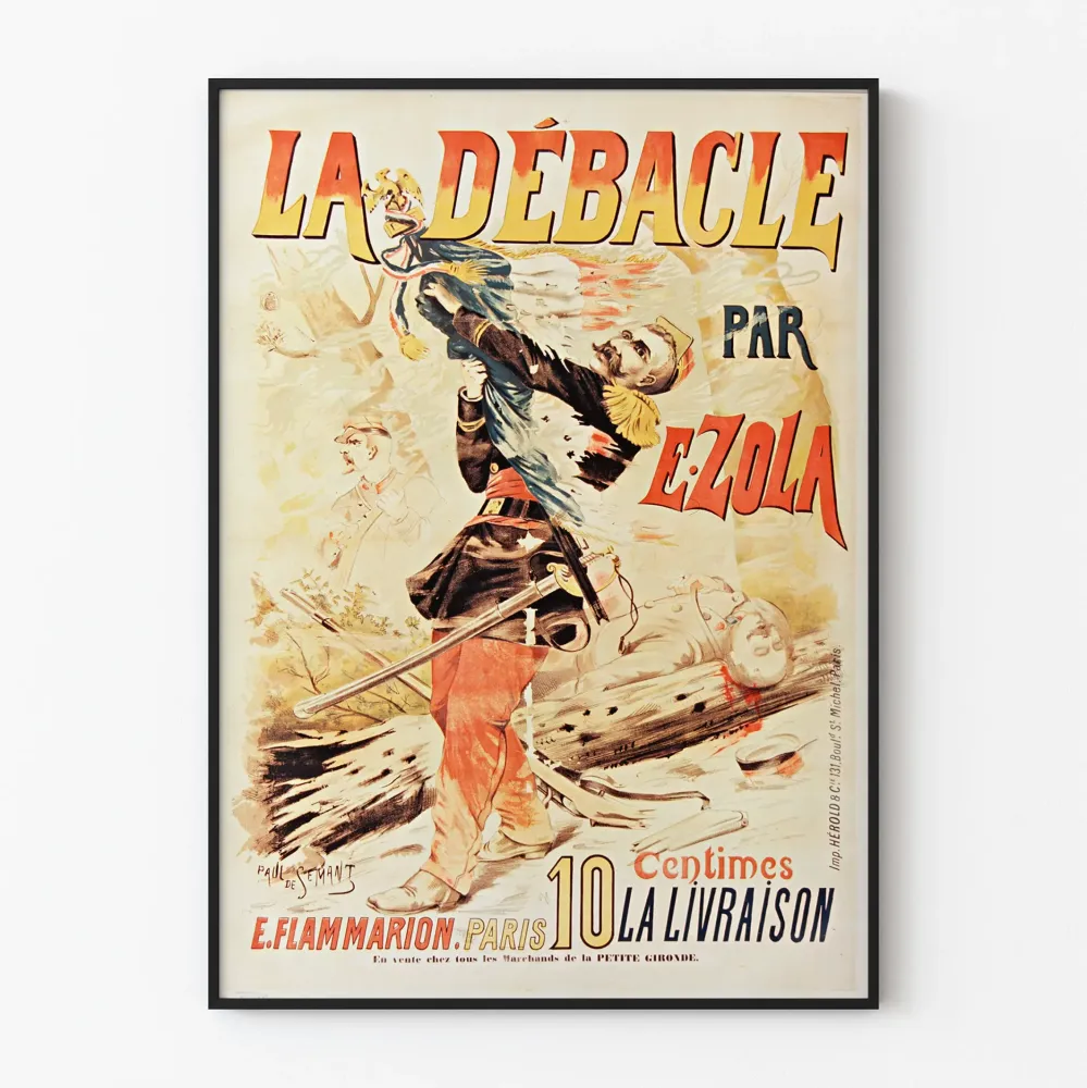 Vintagejuliste La Débâcle teokselta E. Zola - Klassinen seinäkoristelu