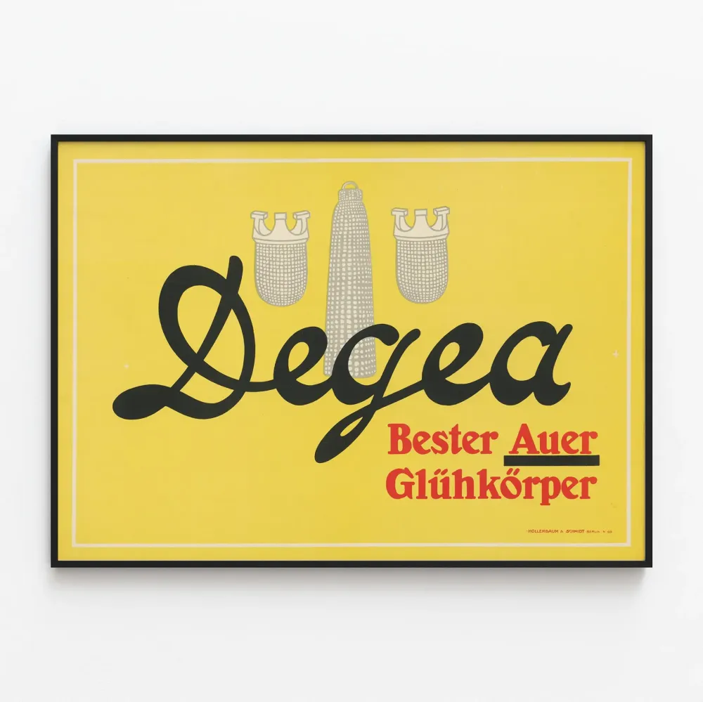 Vintagejuliste Degea Bester Auer Glühkörper - retroseinäyksellinen sisustus