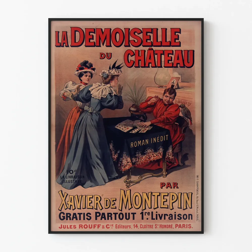 Vintagejuliste La Demoiselle du Château Xavier de Montepinilta