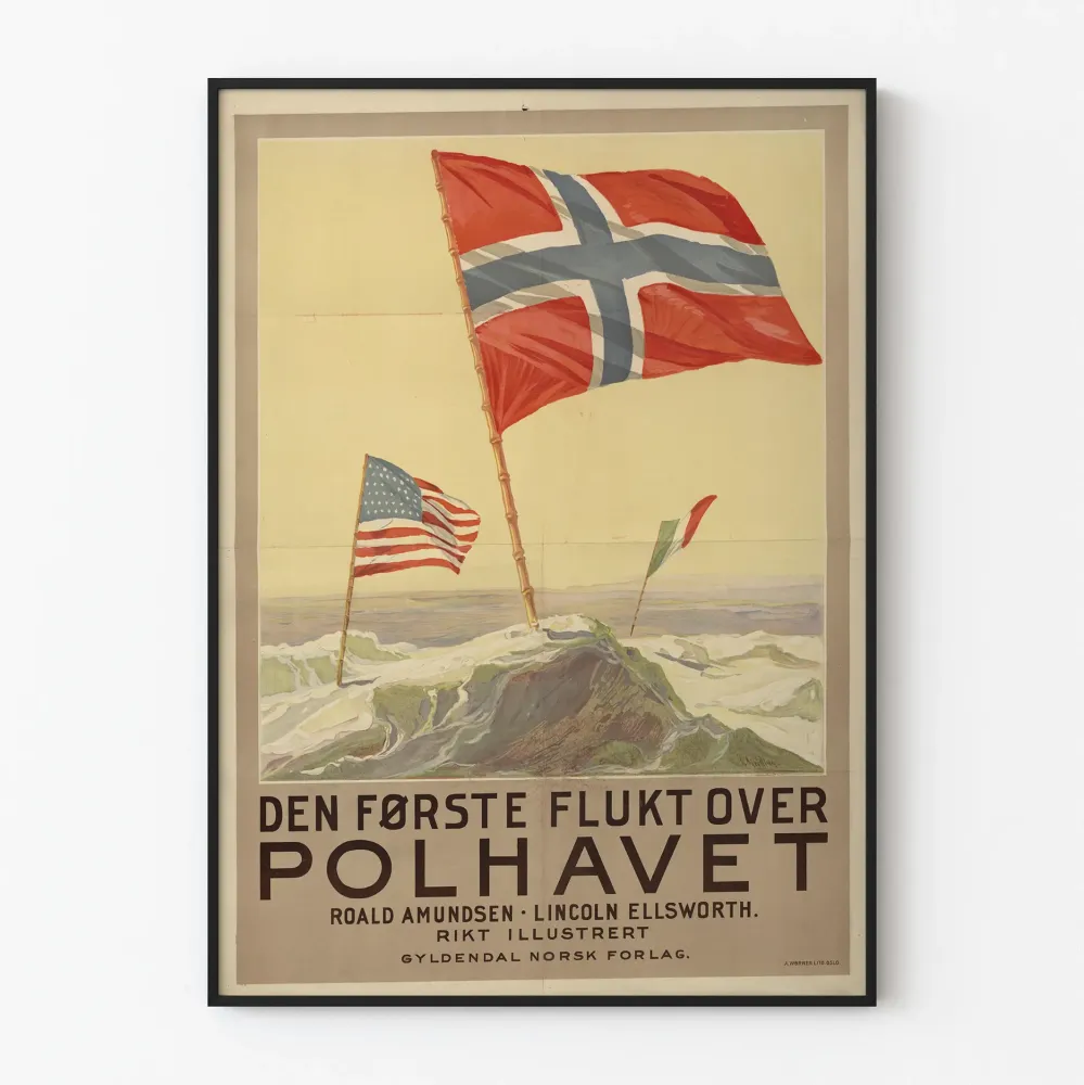 Vintagejuliste Den Første Flukt Over Polhavet - Historiallinen seinäkoriste