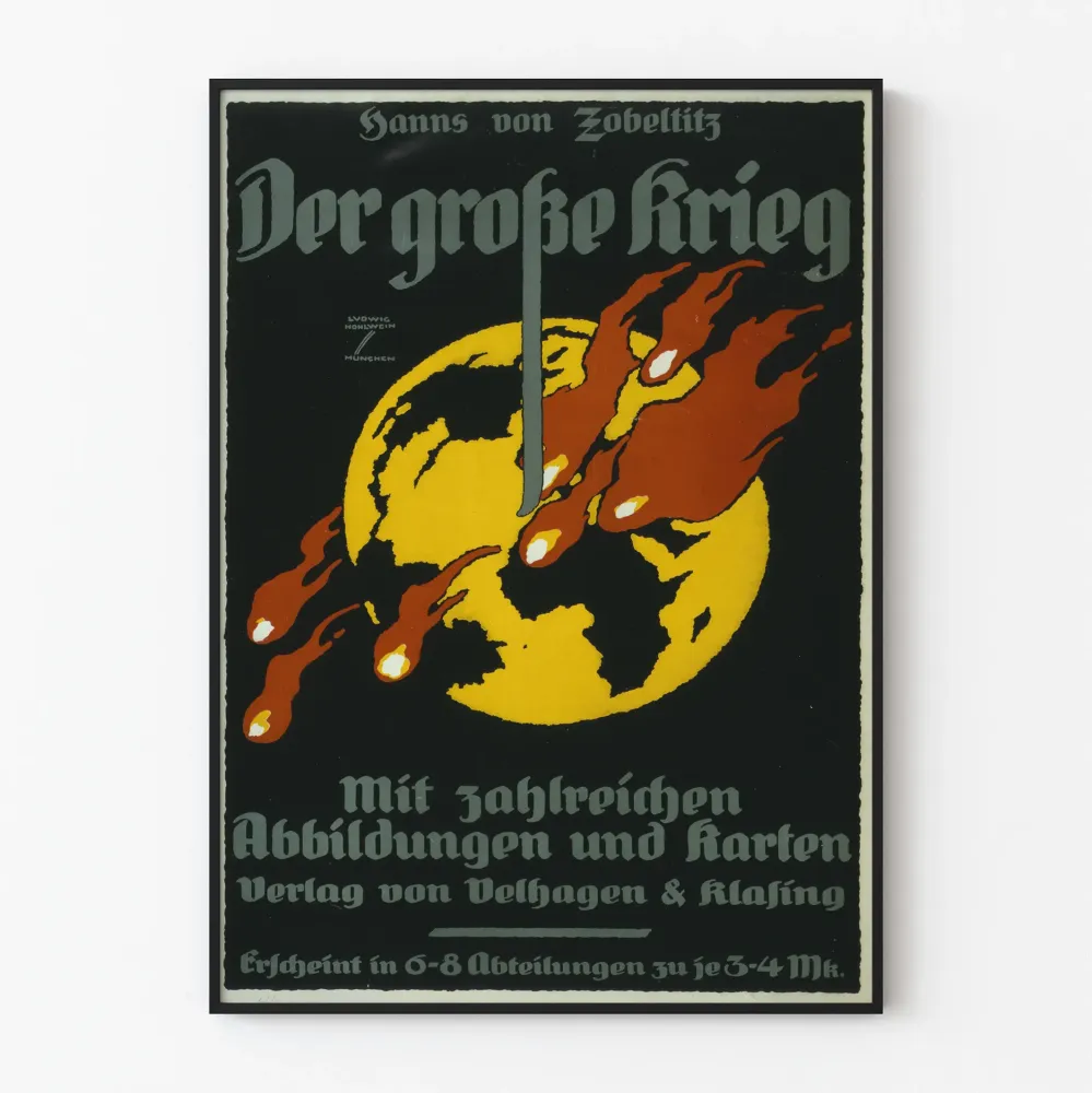 Vintagejuliste Der Große Krieg - Graafinen seinäkoristelu