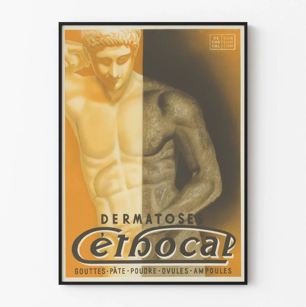 Vintagejuliste Dermatoses Éthocal - Retroseinustataide Artem Legrand