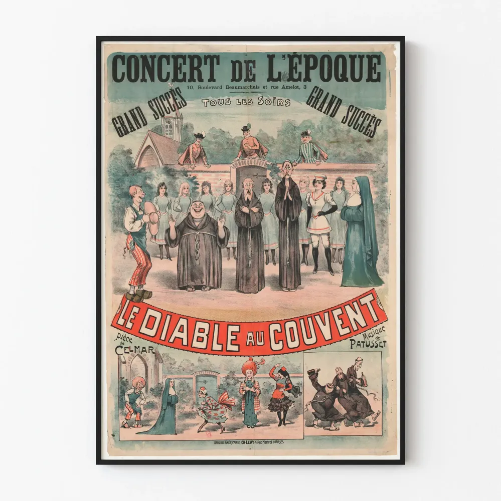 Vintagejuliste Le Diable au Couvent - Aikakauden konsertti Boulevard Beaumarchais