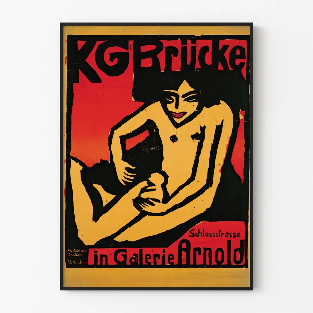 Vintagejuliste Die Brücke Galerie Arnold seinäkoristelu