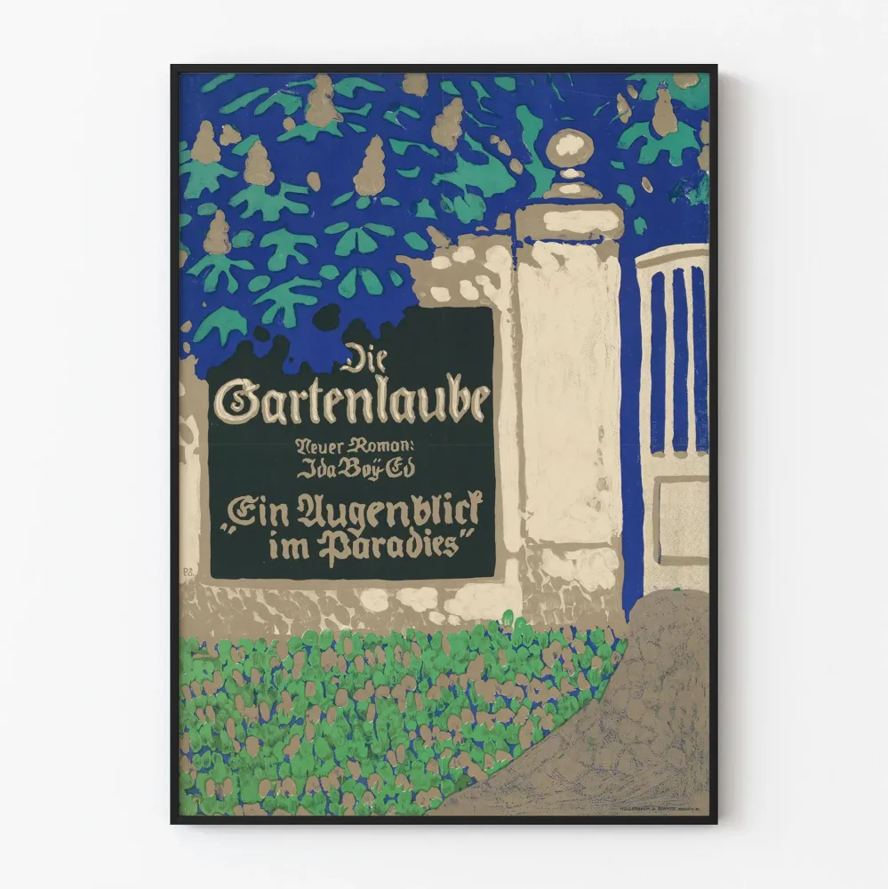 Vintagejuliste Die Gartenlaube - Hetki paratiisissa