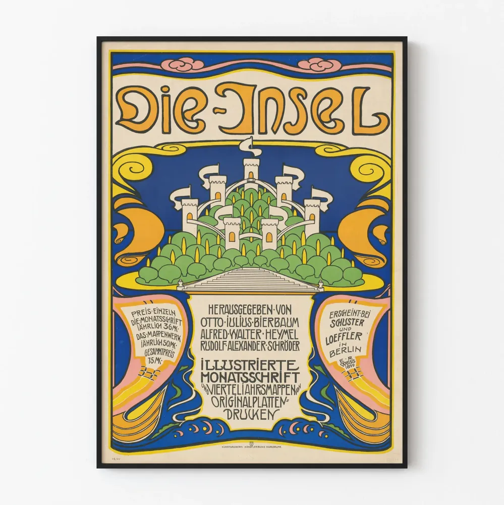 Vintagejuliste Die Insel - Art Nouveau -tyyli
