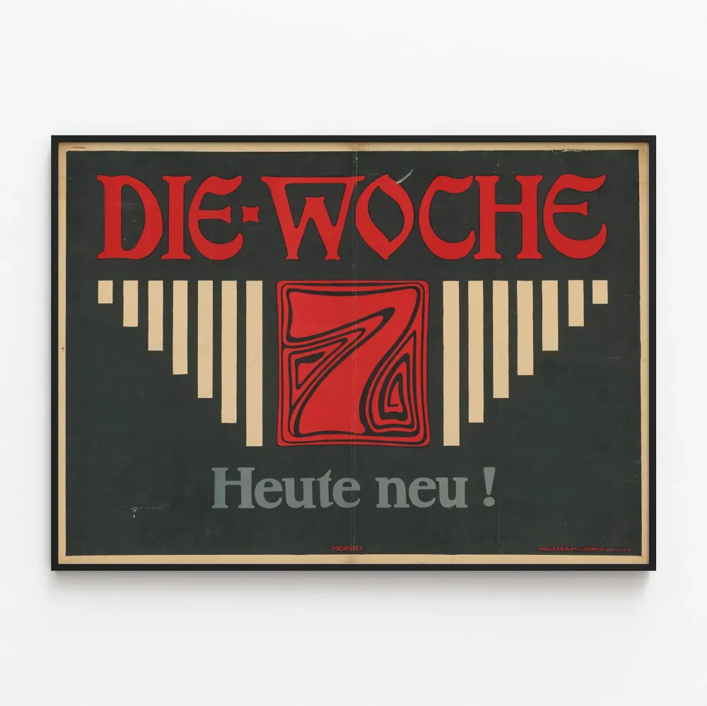 Vintagejuliste Die Woche - Graafinen Art déco -tyyli