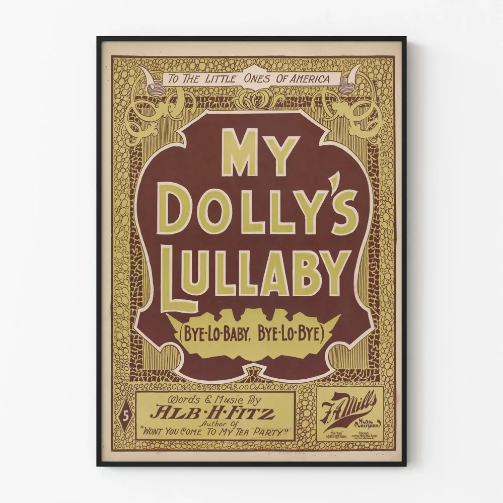 Vintagejuliste My Dolly's Lullaby - Retroseinän koriste