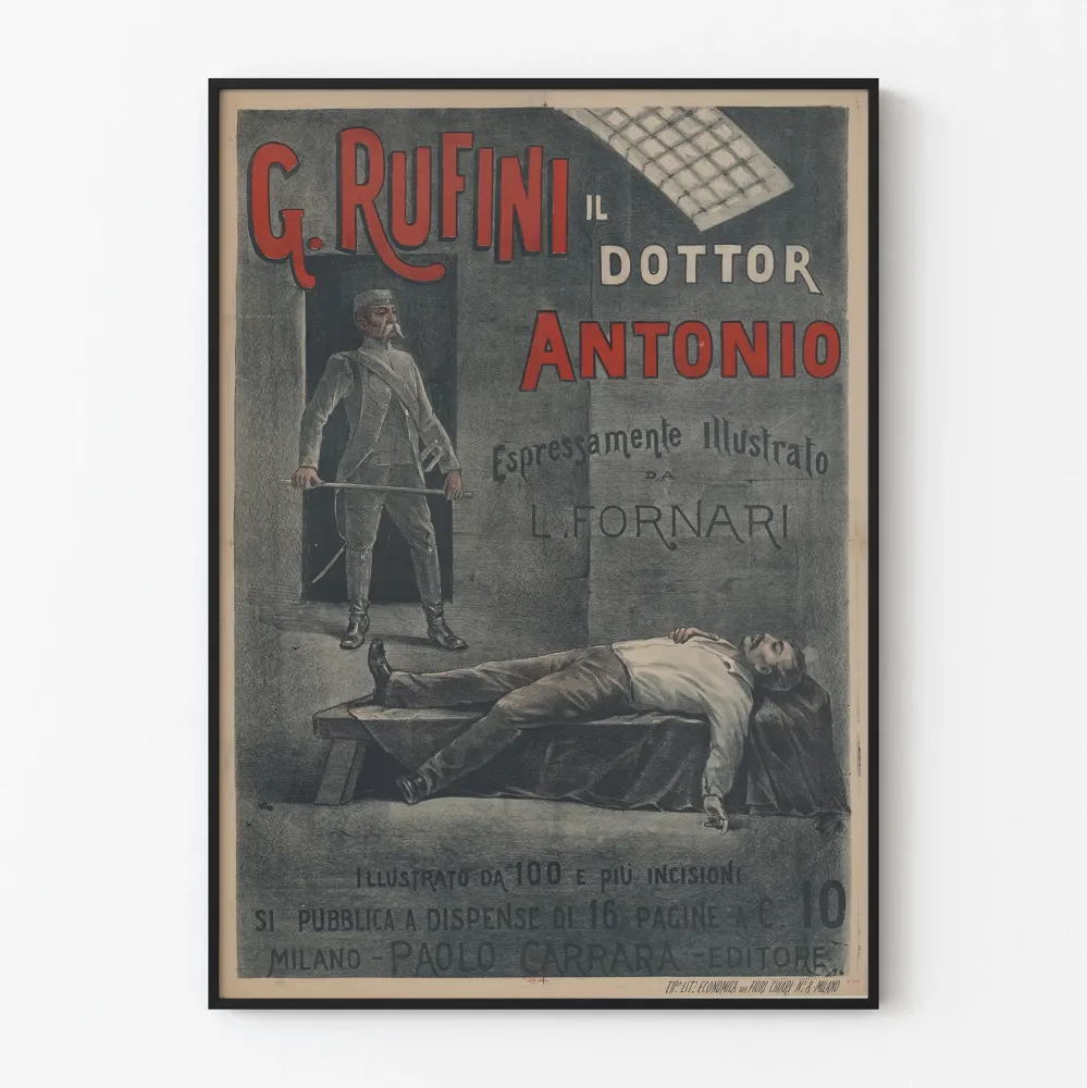 Vintagejuliste Il Dottor Antonio, kuvitettu L. Fornari