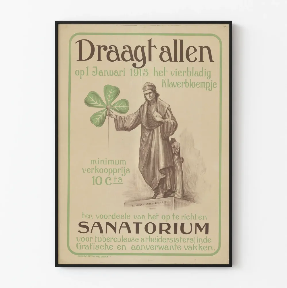 Vintagejuliste Draagt Allen 1913 seinäkoristukseen