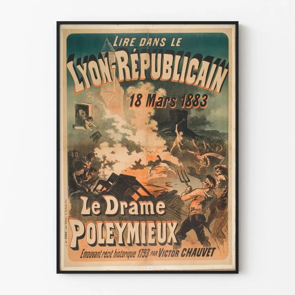 Vintagejuliste Le Drame de Poleymieux - Historiallinen seinäkoriste