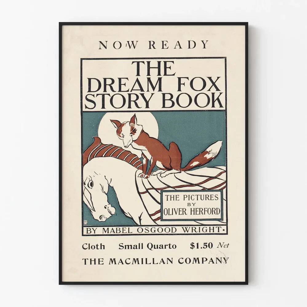 Vintagejuliste Dream Fox Story Book teokselta Oliver Herford
