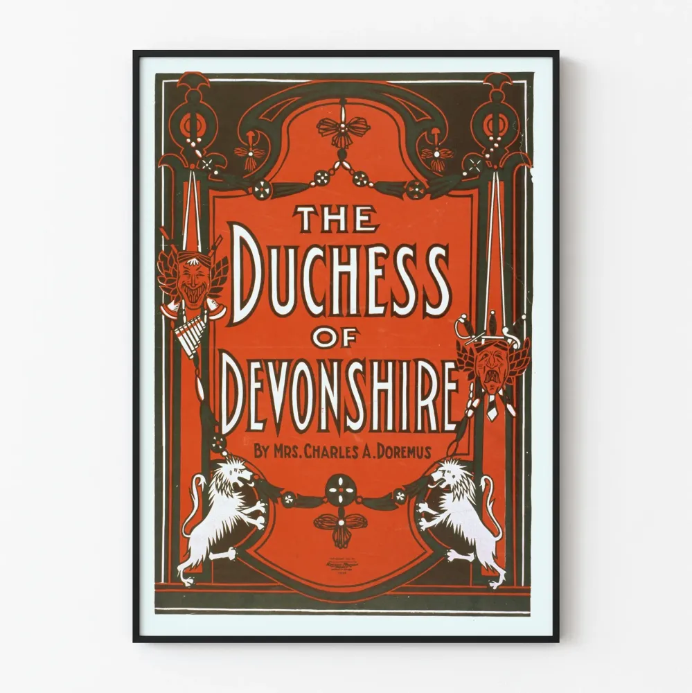 Vintagejuliste Duchess Devonshire seinäkoristetta varten