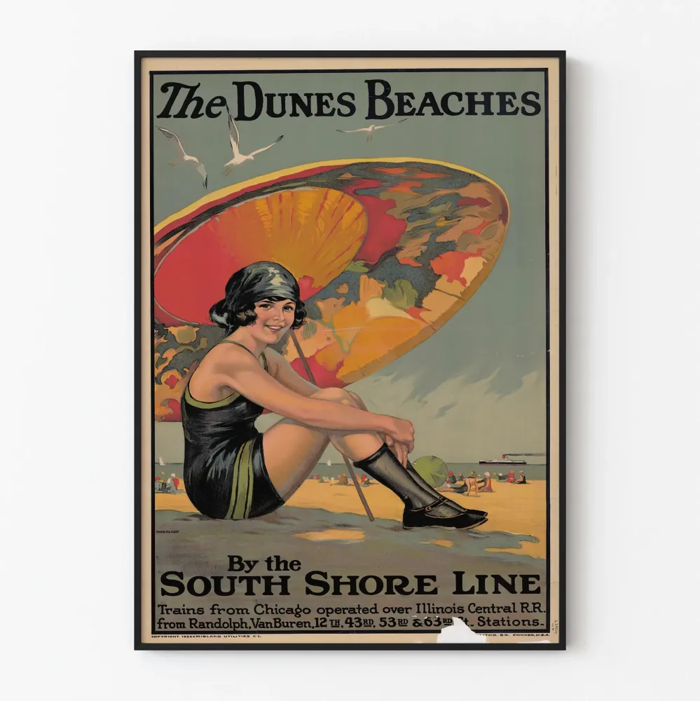 Vintagejuliste Dunes Beaches South Shore Line