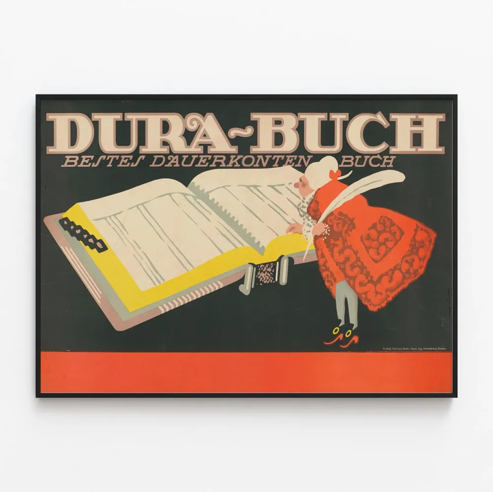 Vintagejuliste DURA-BUCH Kestävän kirjanpidon juliste