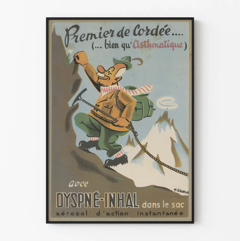 Vintagejuliste Dyspné-Inhal aerosoli astmaatikoille
