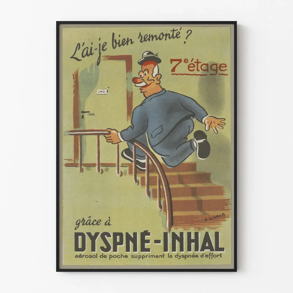 Vintagejuliste Dyspné-Inhal käsipuhallin aerosol