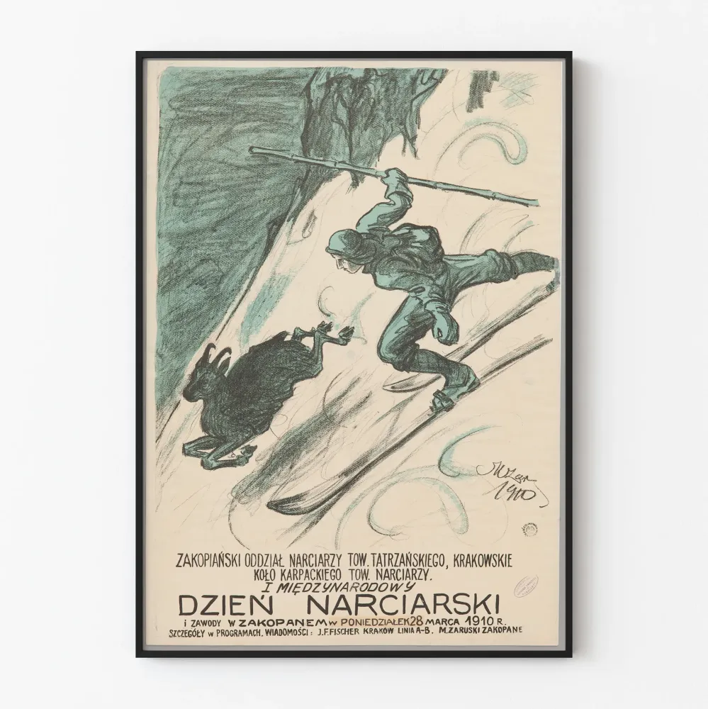 Vintagejuliste Dzien Narciarski – Hiihtokilpailut Zakopanessa 1910