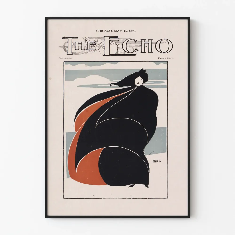 Vintagejuliste Echo Chicago 1895 teokselta Will H Bradley