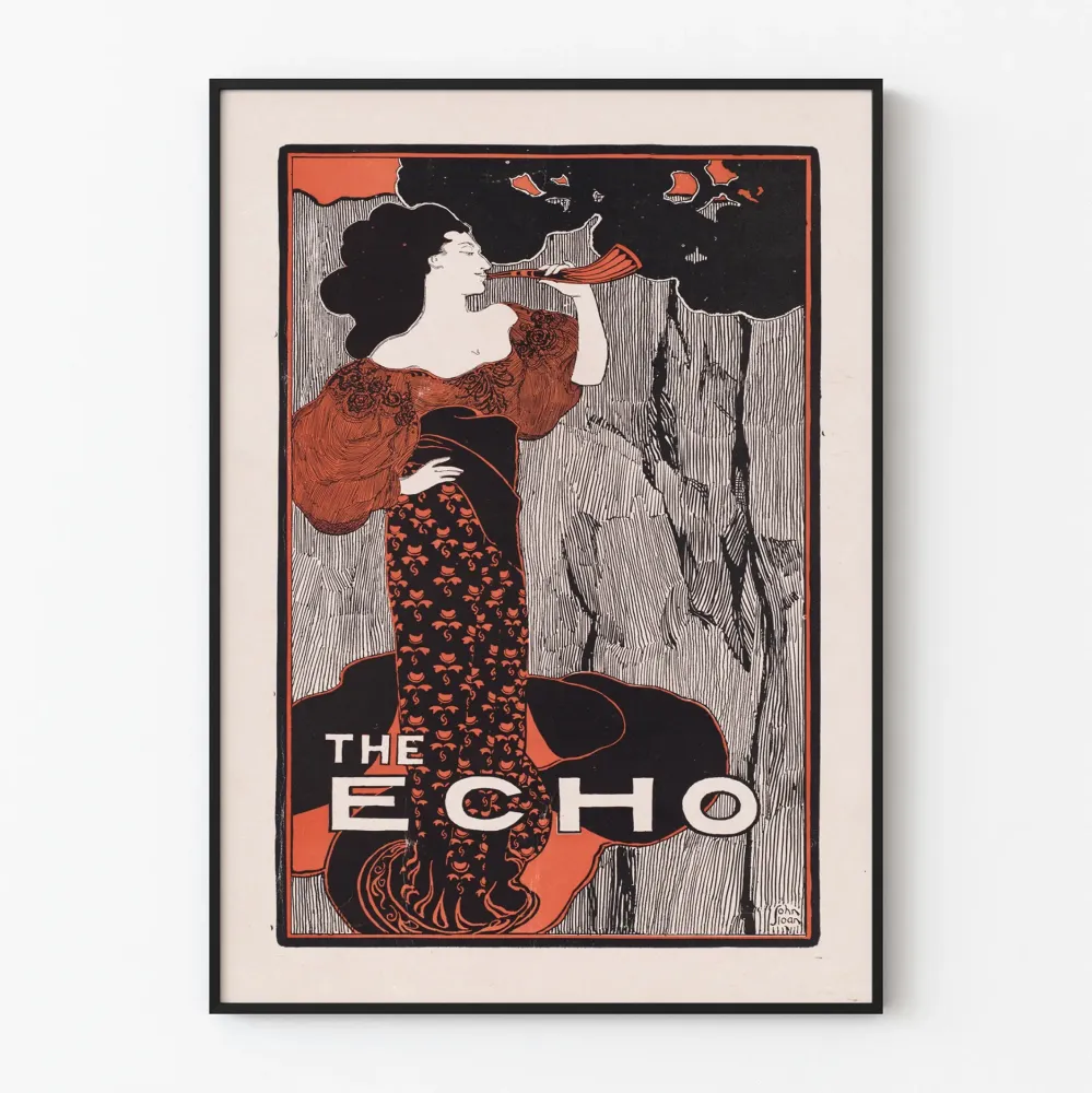 Vintagejuliste Echo Chicago 1896 - Art Nouveau -tyyli