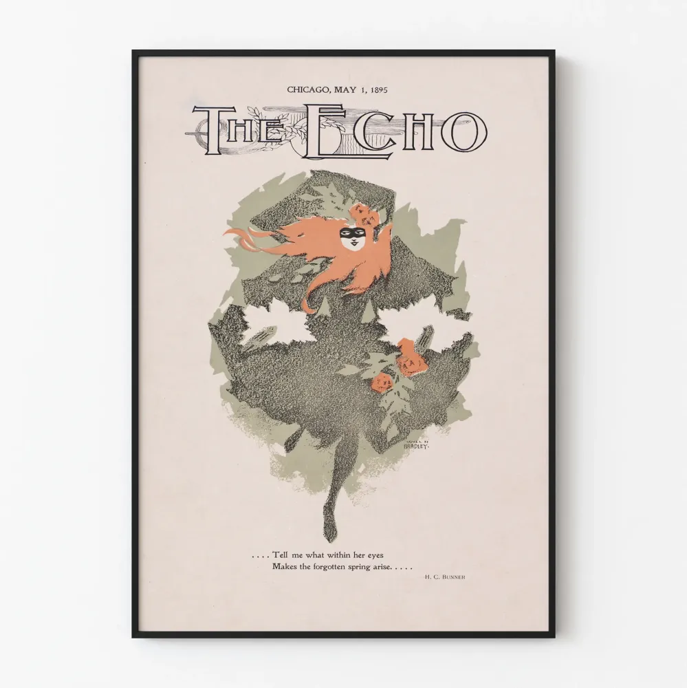 Vintagejuliste Echo Chicago toukokuuta 1895 retroseinäsisustus