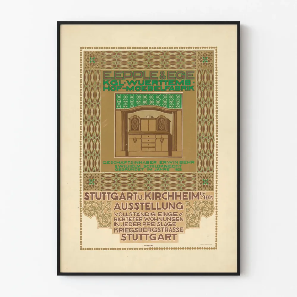 Vintagejuliste E.Epple & Ege Mobilier kuninkaallinen Württembergistä