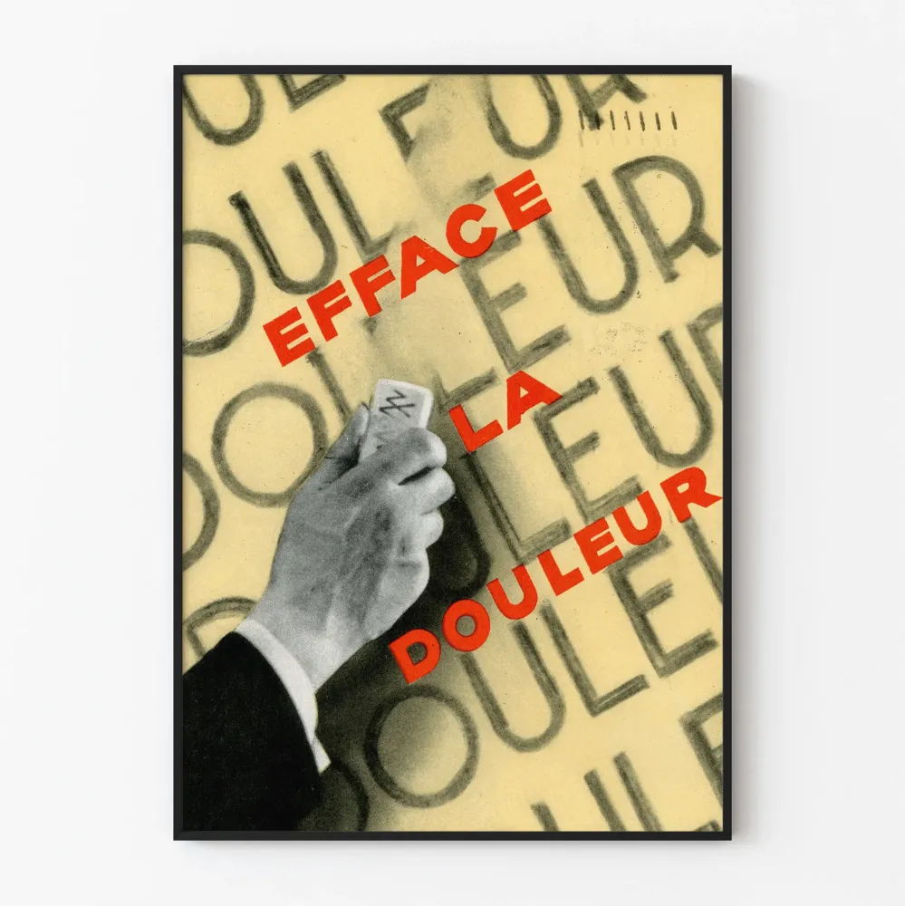 Vintagejuliste Efface la Douleur - Alkuperäinen seinäkoriste