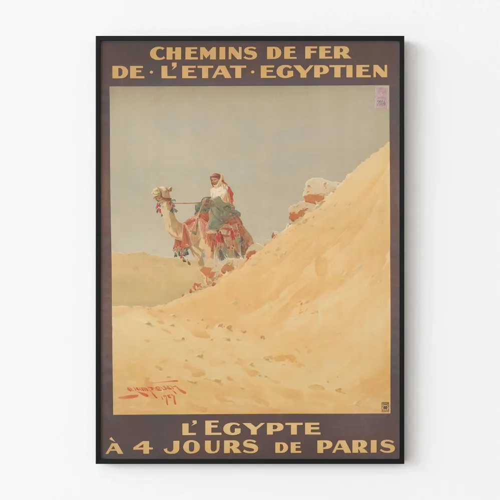 Vintagejuliste 'Egypti neljässä päivässä Pariisista' - Retroseinäsuunnittelu
