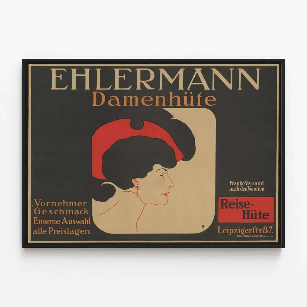 Vintagejuliste Ehlermann - Tyylikkäitä nais-hattuja