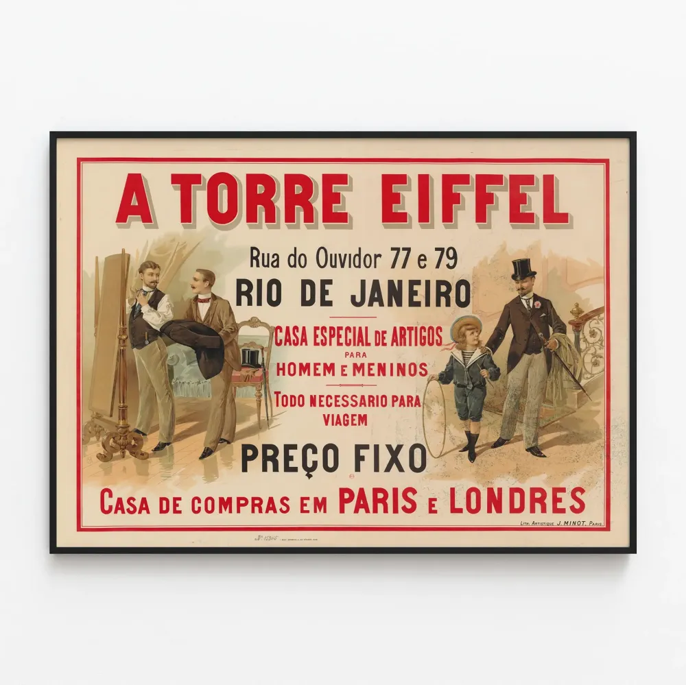 Vintagejuliste Eiffel-torni - Tyylikäs seinäkoristelu Rio de Janeiro