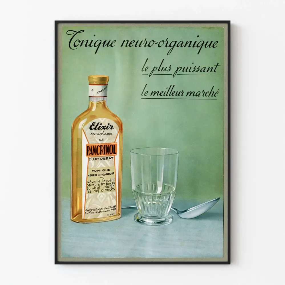 Vintagejuliste Elixir Pancrinol neuro-orgaaninen tonikki