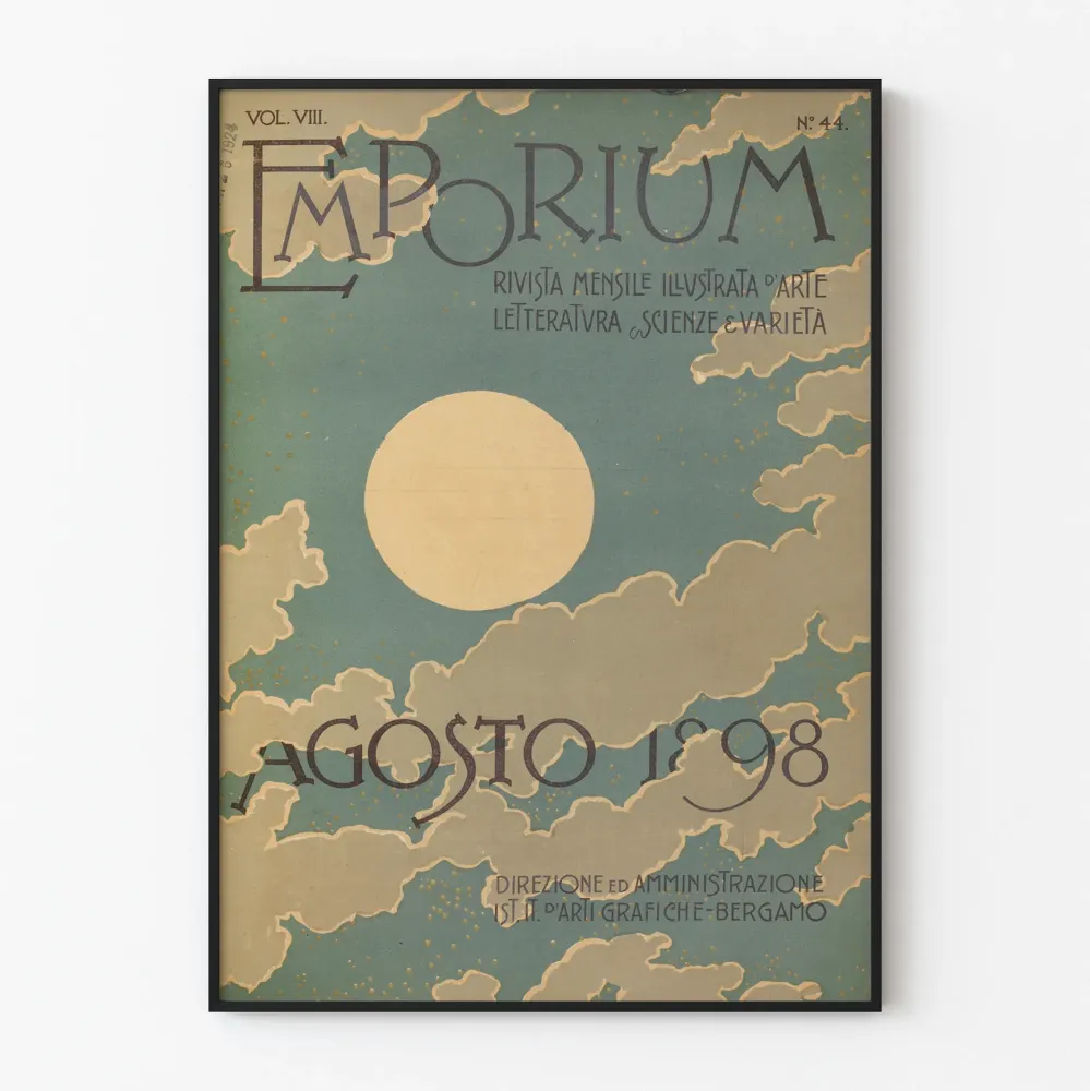 Vintagejuliste Emporium elokuu 1898 seinäkoriste