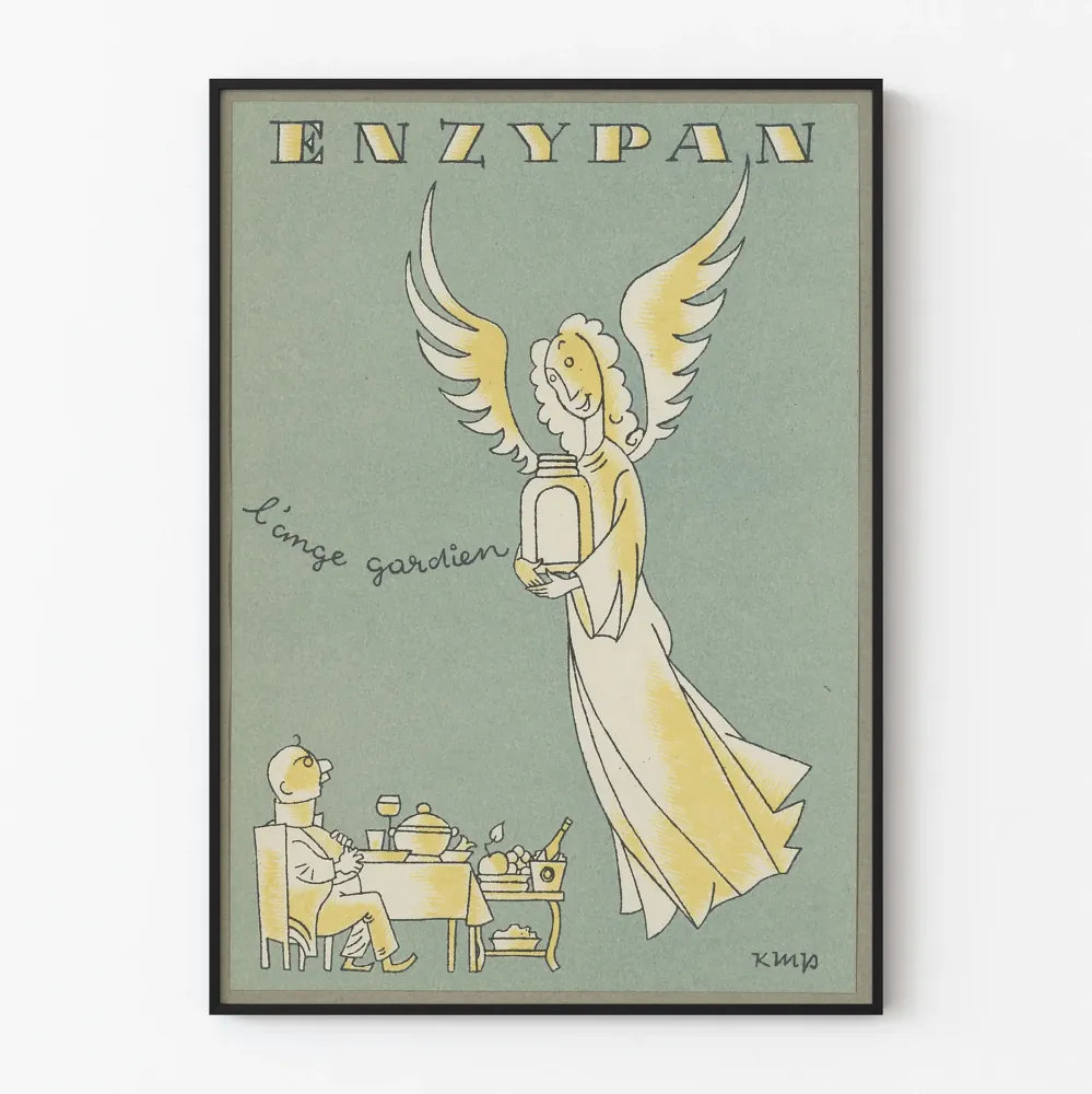 Vintagejuliste Enzypan L'Ange Gardien seinäkoristeluun
