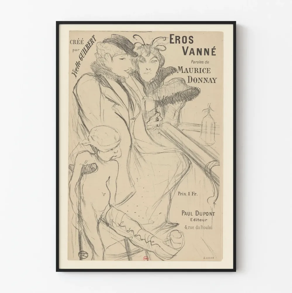 Vintagejuliste Eros Vanné Yvette Guilbertin esittämä