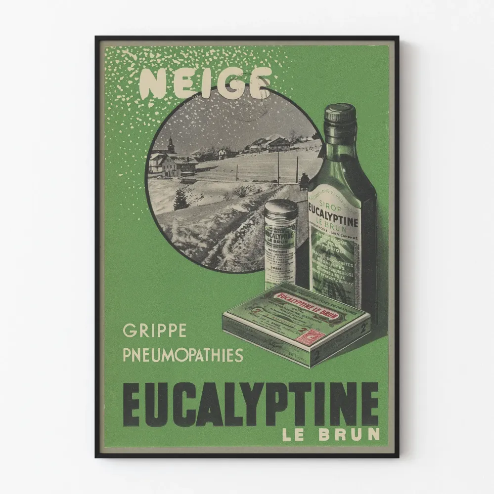 Vintagejuliste Eucalyptine Le Brun seinäkoristelu retro