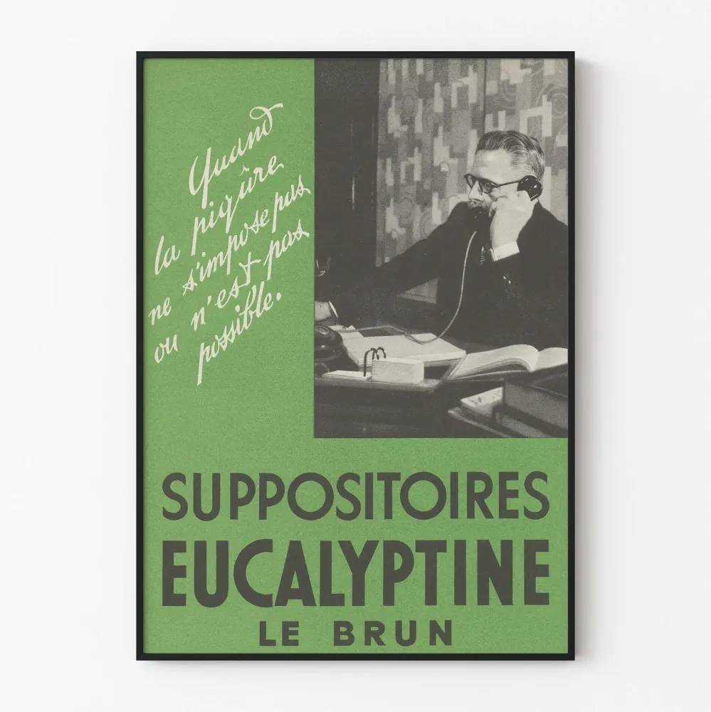Vintagejuliste Eucalyptine Suppositori Le Brun - Retro seinäkoristelu