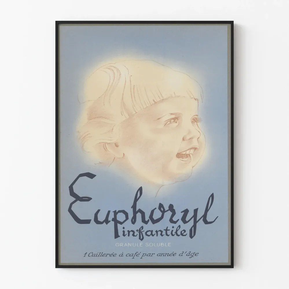 Vintagejuliste Euphoryl Infantile - Lasten kasvojen kuvailluostus