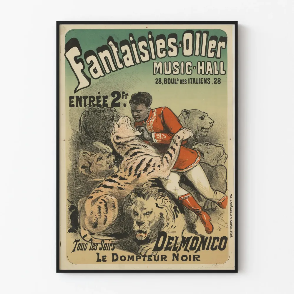 Vintagejuliste Fantaisies-Oller Music-Hall Le Dompteur Noir