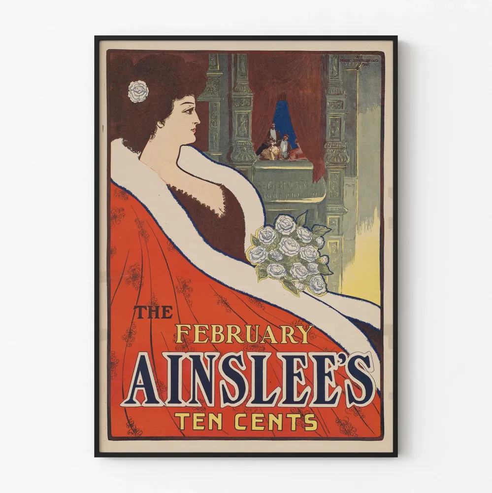 Vintagejuliste February Ainslee's teatterikoriste