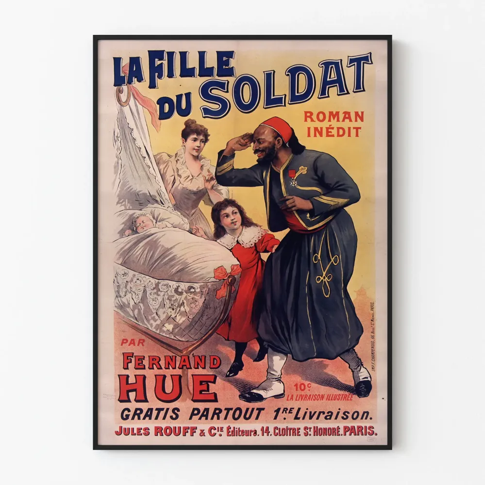 Vintagejuliste La Fille du Soldat teoksesta Fernand Hue