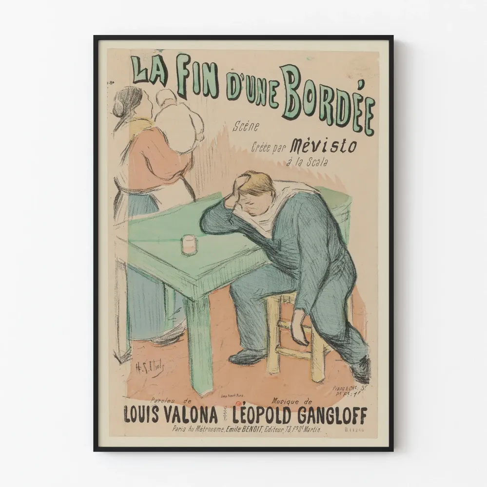 Vintagejuliste La Fin d'une Bordée - Taidekuvaus seinäkoriste Mévisto