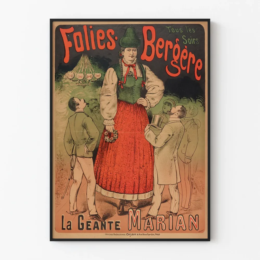 Vintagejuliste Folies Bergère La Géante Marian