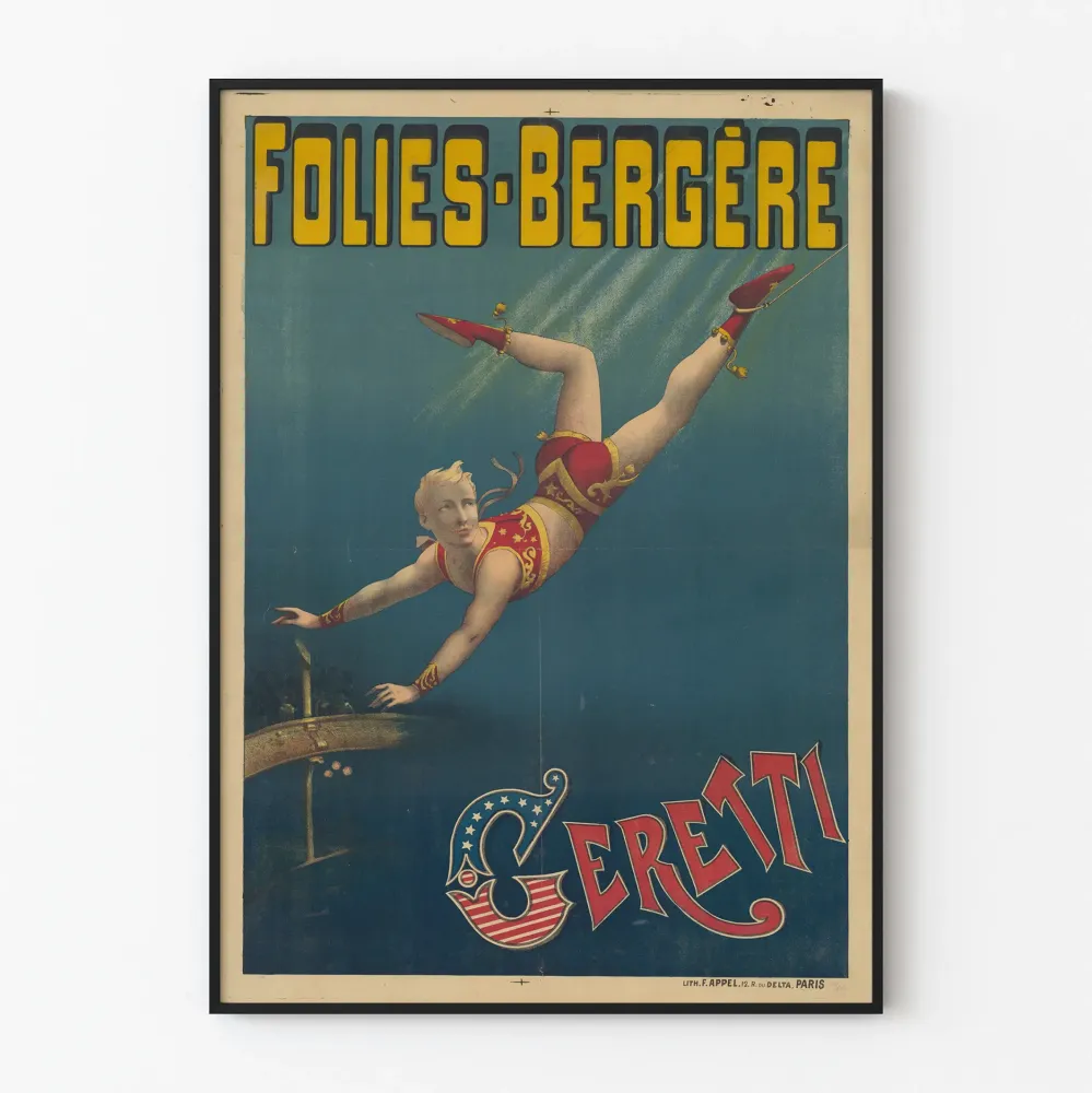 Vintagejuliste Folies Bergère Geretti - Retroseinän koriste