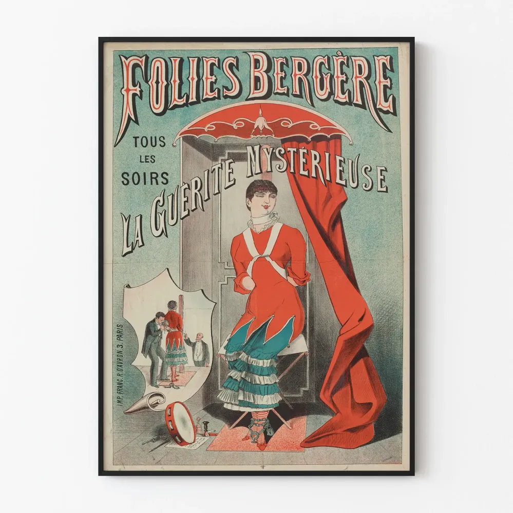 Vintagejuliste Folies Bergère La Guérite Mystérieuse