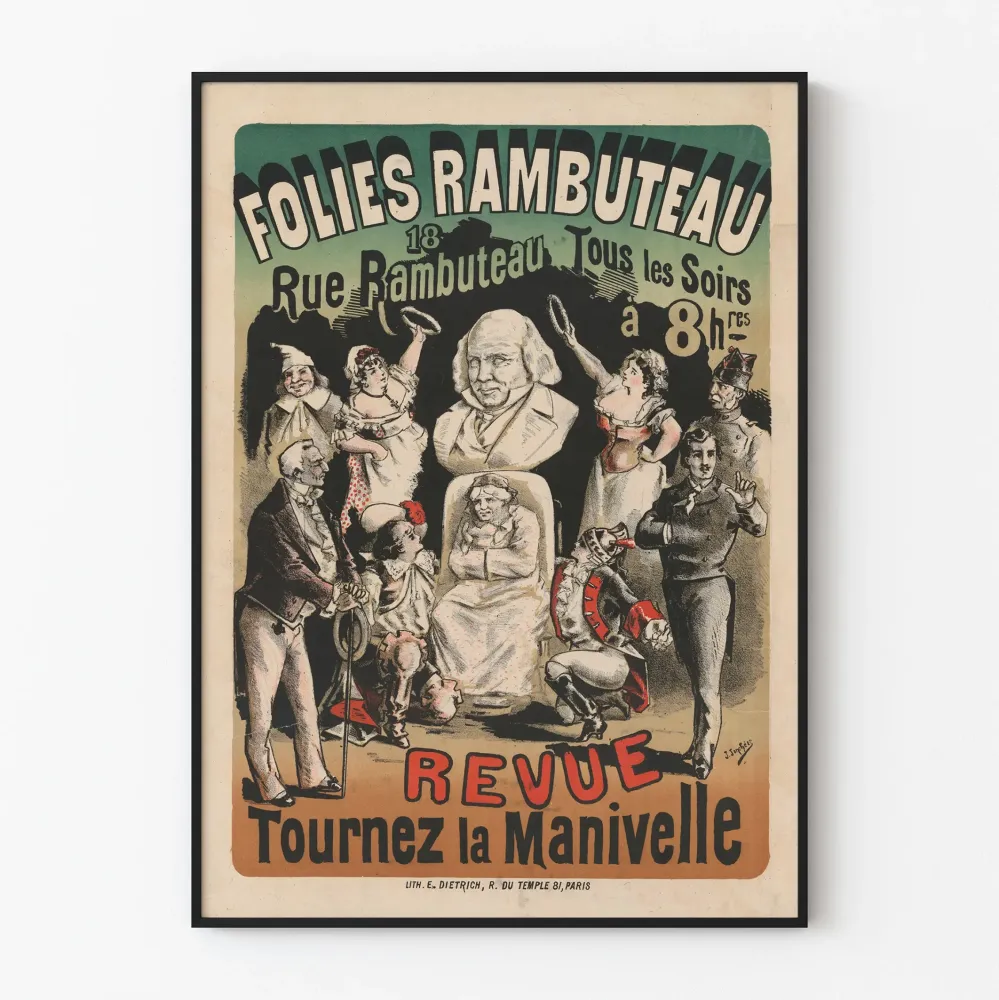 Vintagejuliste Folies Rambuteau - Kääntäkää ratas