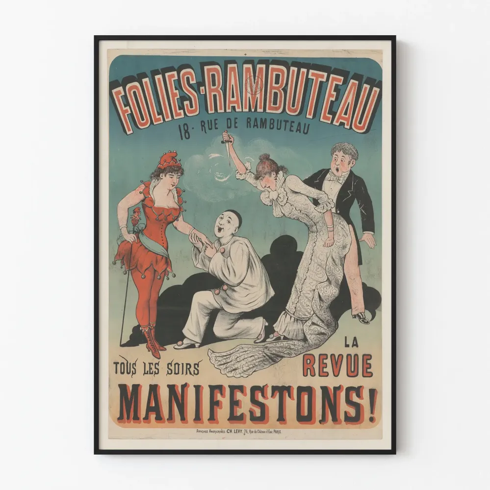 Vintagejuliste Folies Rambuteau - La Revue Manifestons