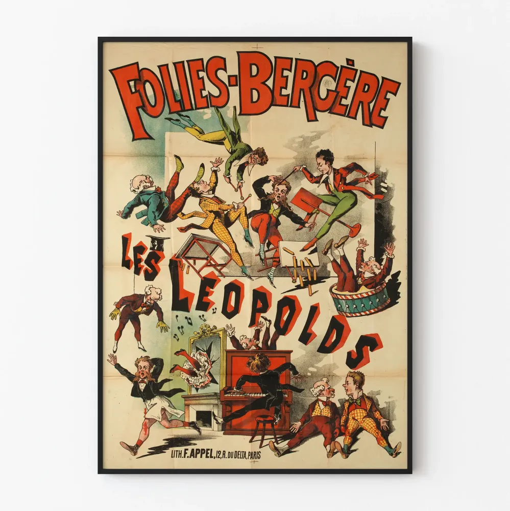 Vintagejuliste Folies-Bergère Les Léopolds