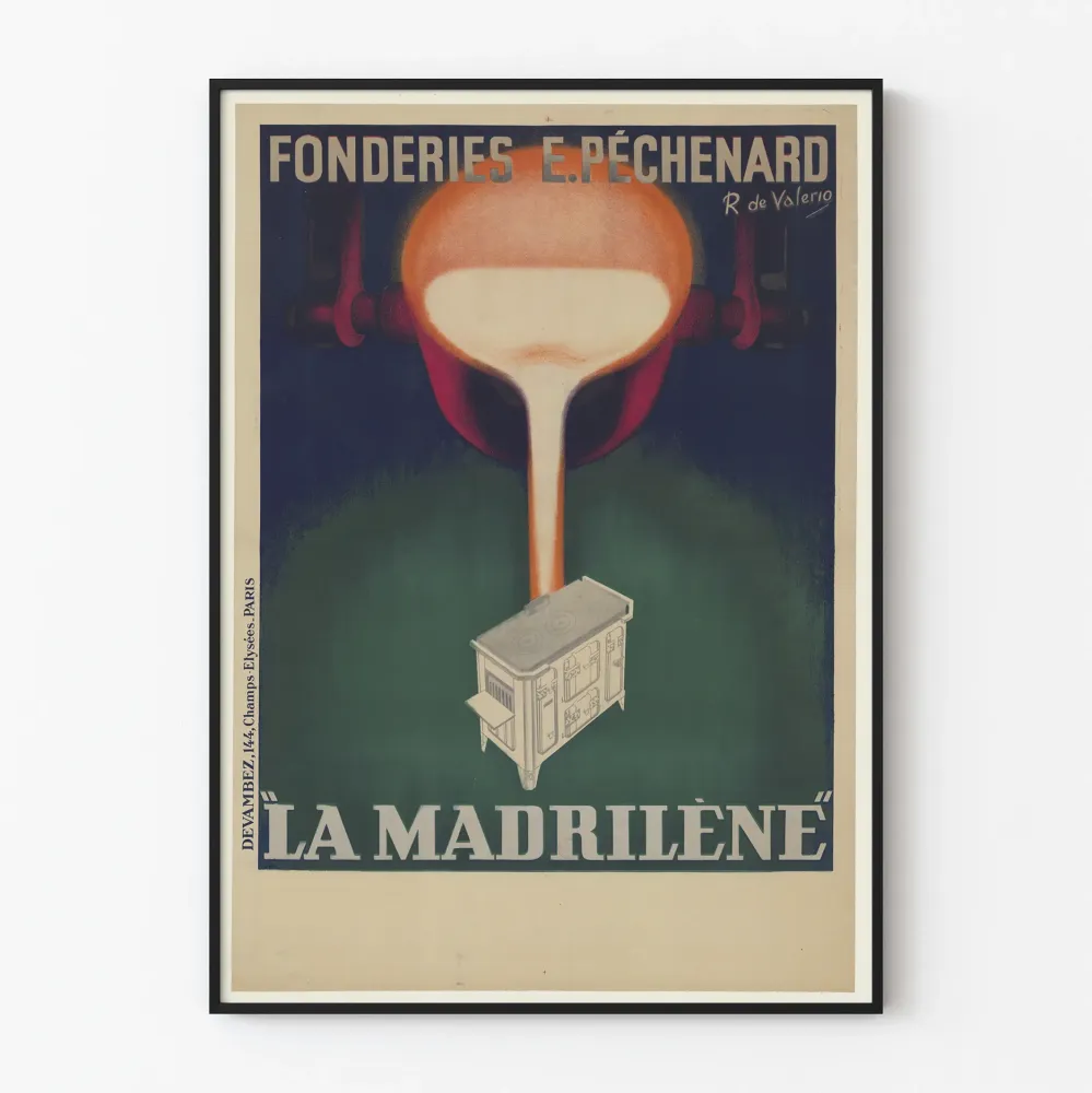 Vintagejuliste Fonderies E. Péchenard - La Madrilène kivihiiligrilli
