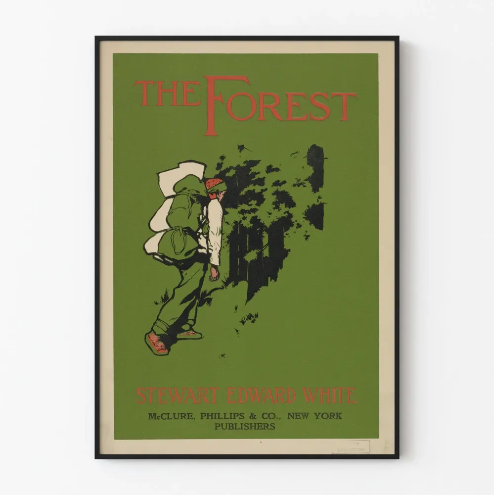 Vintagejuliste Forest - Luontoon ja vaellukseen liittyvä seinäkoristelu